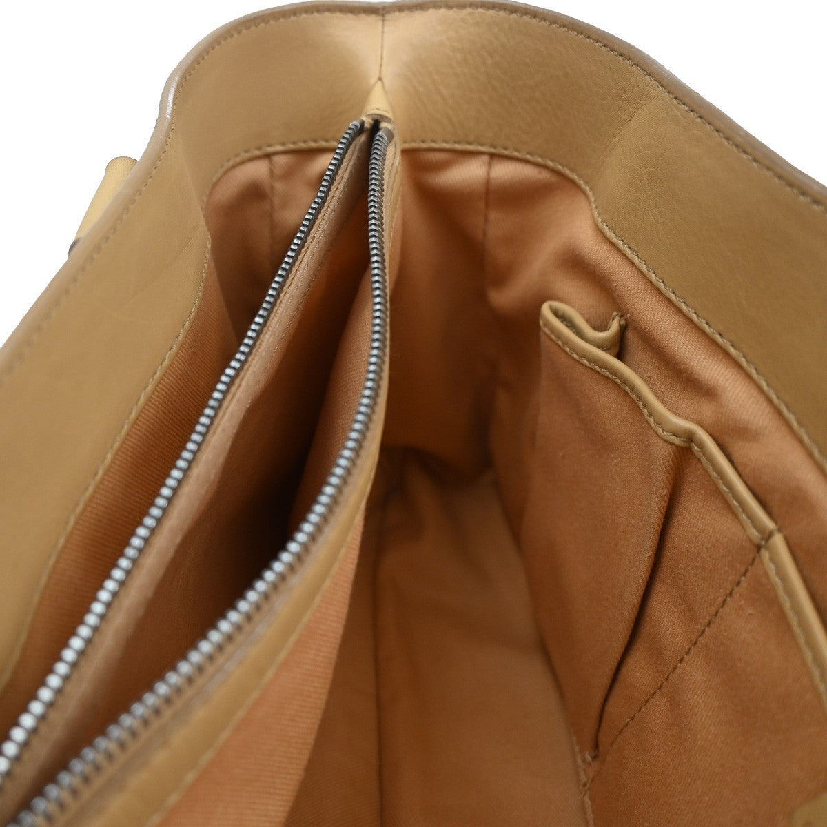 CELINE Logo Macadam Boogie Hand Tote Bag Leather Beige SHW Italy 62KC970