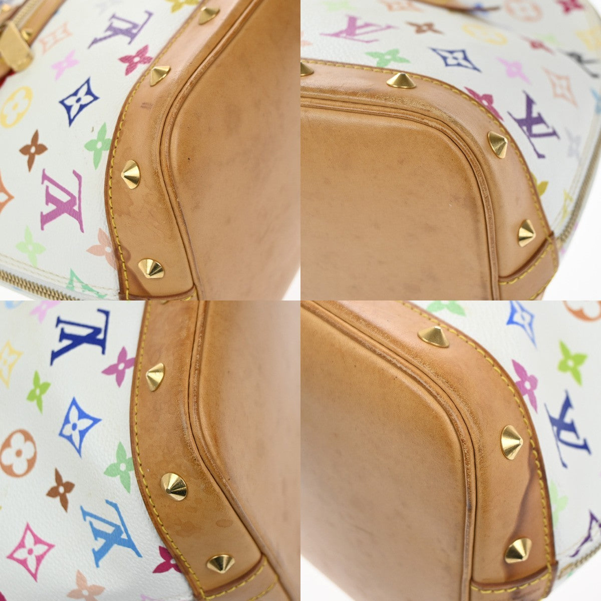 LOUIS VUITTON LV Logo Alma Hand Bag Monogram Multi Color White M92647 55KC788