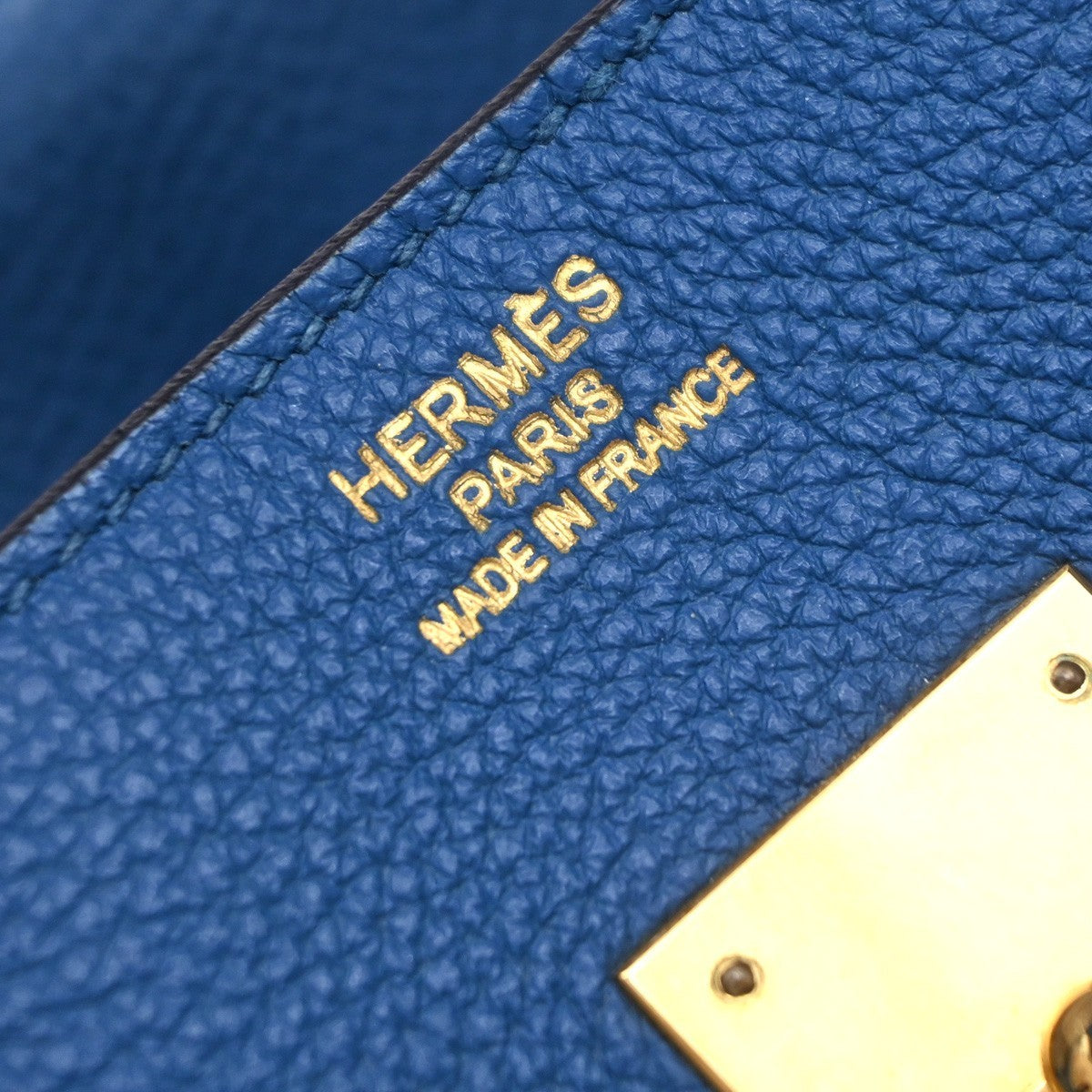 HERMES Birkin 35 Hand Bag Togo Leather Square Q Blue de Galice GHW 6600LC640