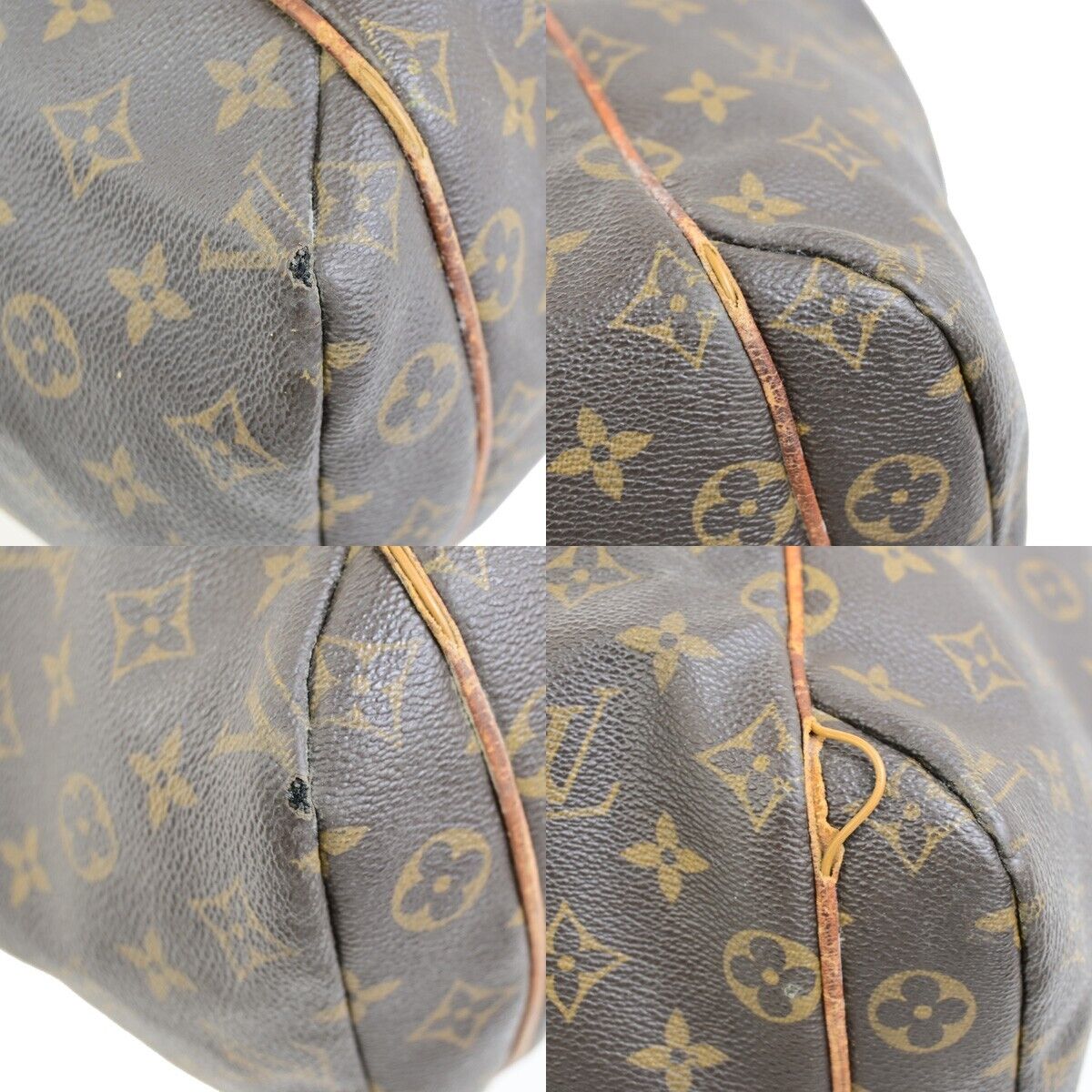 LOUIS VUITTON Logo Totally MM Shoulder Bag Monogram Leather Brown M56689 67FB424