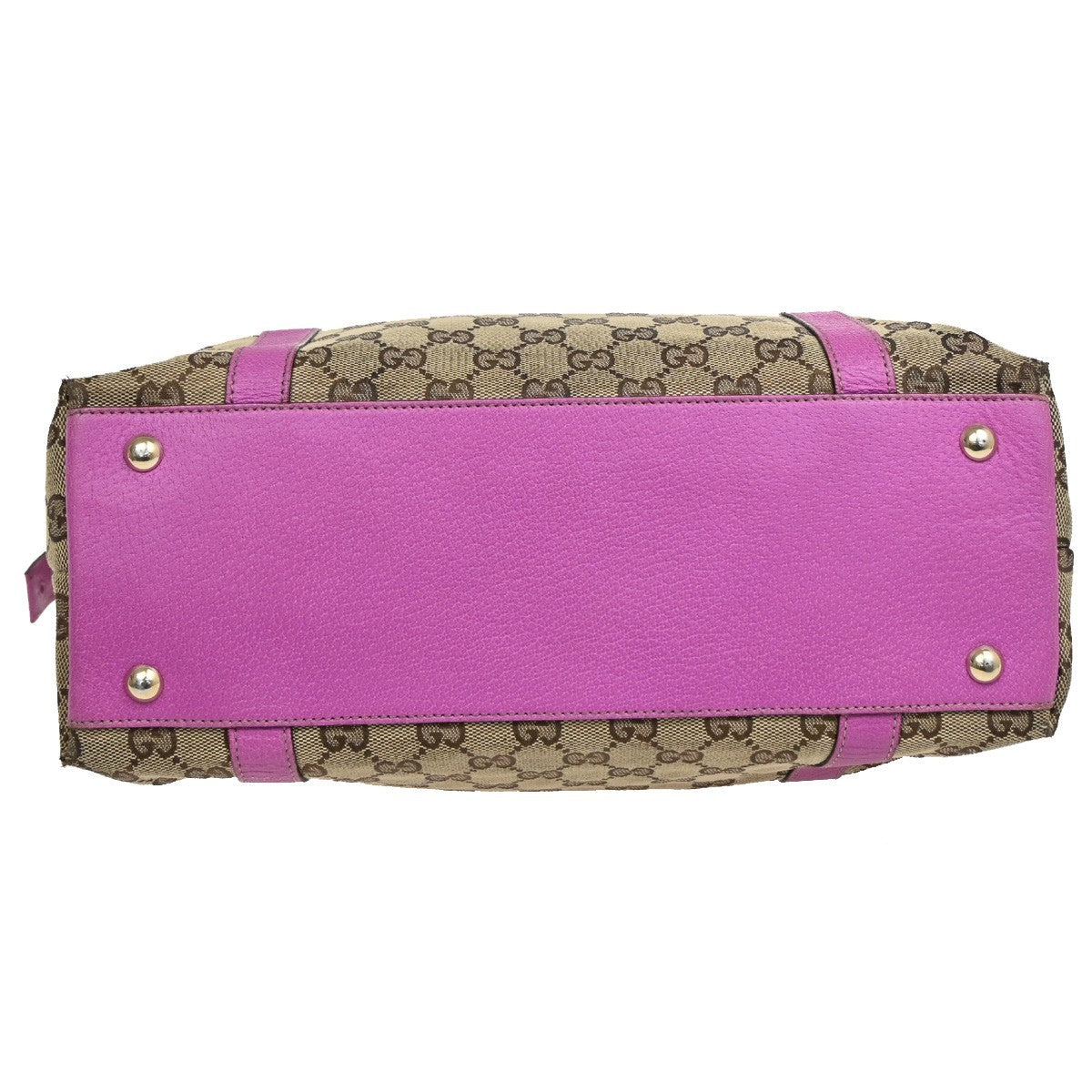 GUCCI GG Pattern Abbey Shoulder Bag Canvas Leather Beige Pink GHW Itlay 67DA040