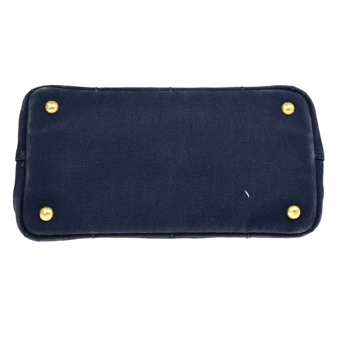 PRADA Logo CANAPA 2Way Shoulder Hand Bag Canvas Leather Navy Blue GHW 86SJ071