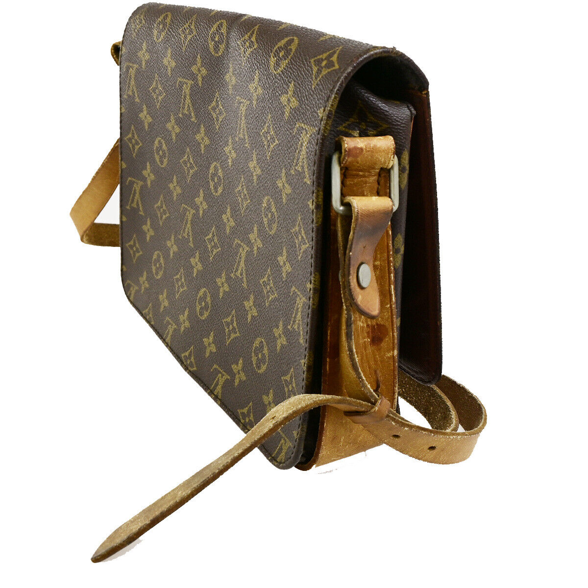 LOUIS VUITTON Cartouchiere GM Shoulder Bag Monogram Leather Brown M51252 63SJ500