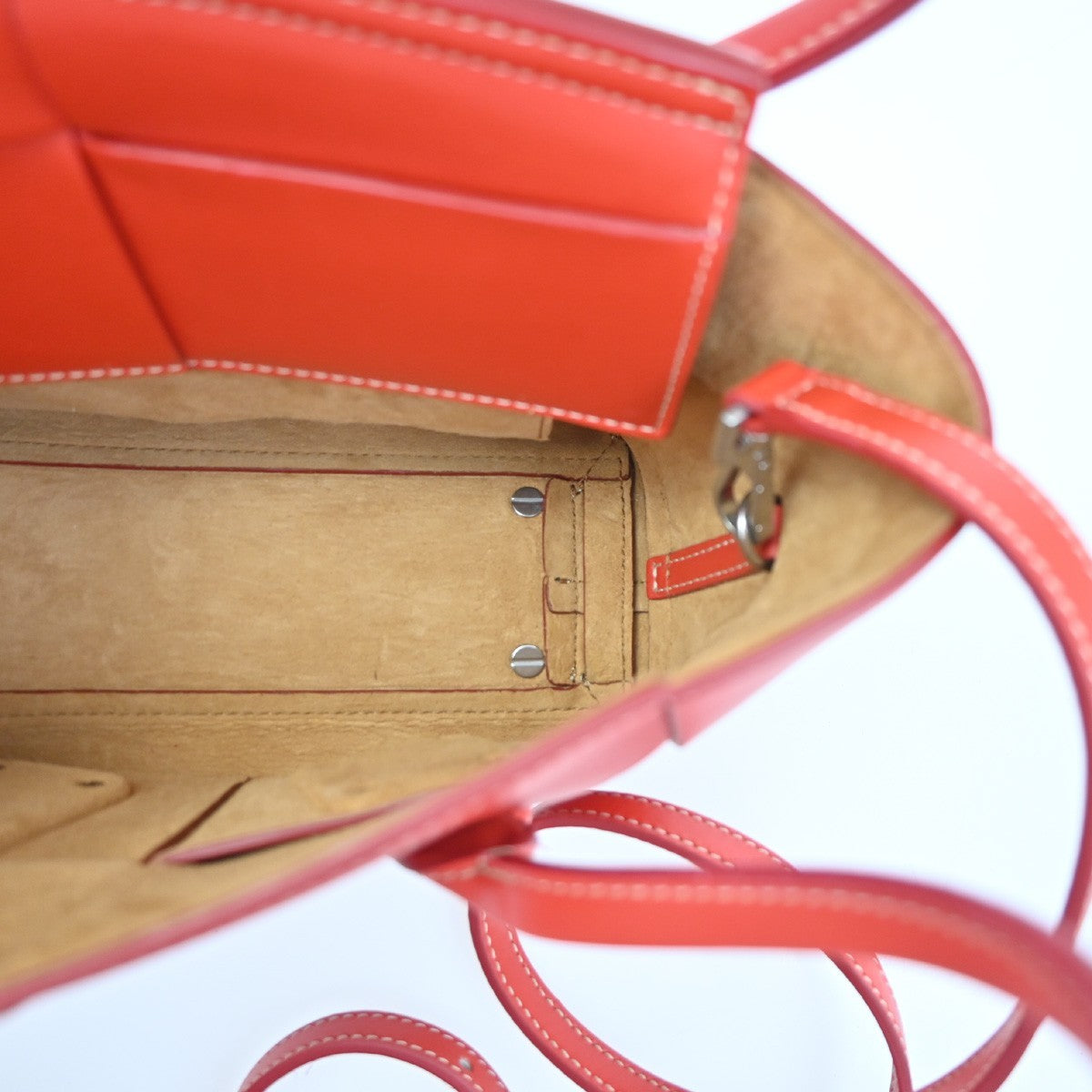 BOTTEGA VENETA Arco 2Way Shoulder Bag Hand Bag Suede Leather Red Italy 689RL773