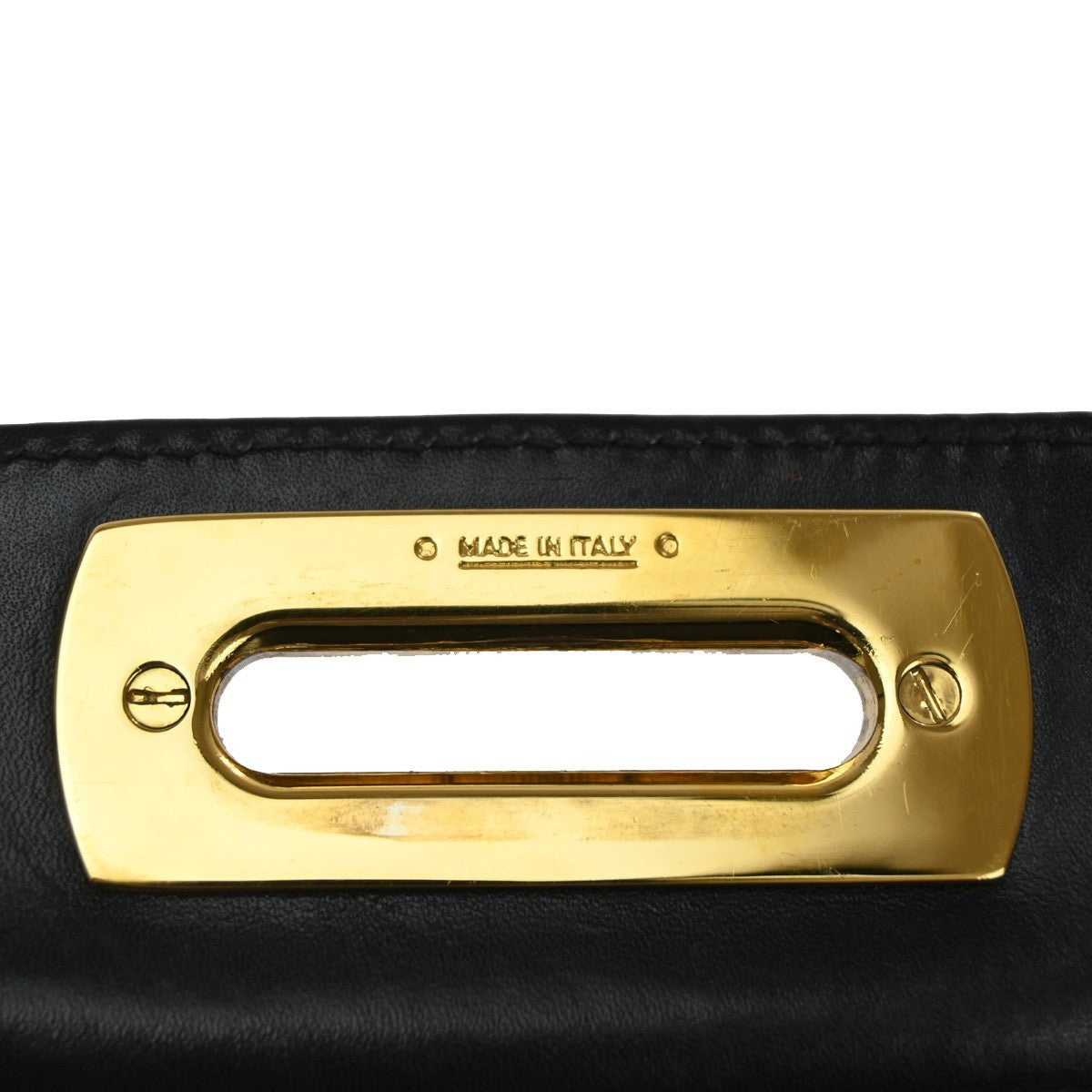 SALVATORE FERRAGAMO Logo Gancini Hand Bag Leather Black GHW Italy 36KA970