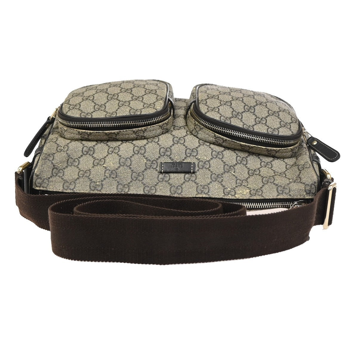 GUCCI GG Pattern Shoulder Messenger Bag Supreme Leather Brown GHW Italy 61KC909