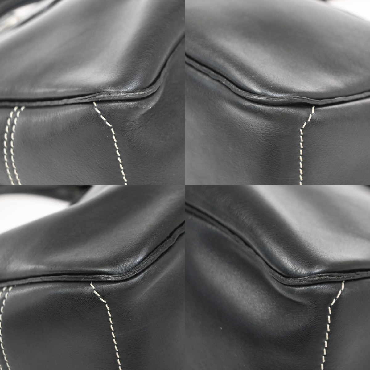 CELINE Logo Boogie Hand Bag Leather Black GHW Italy 80EG378