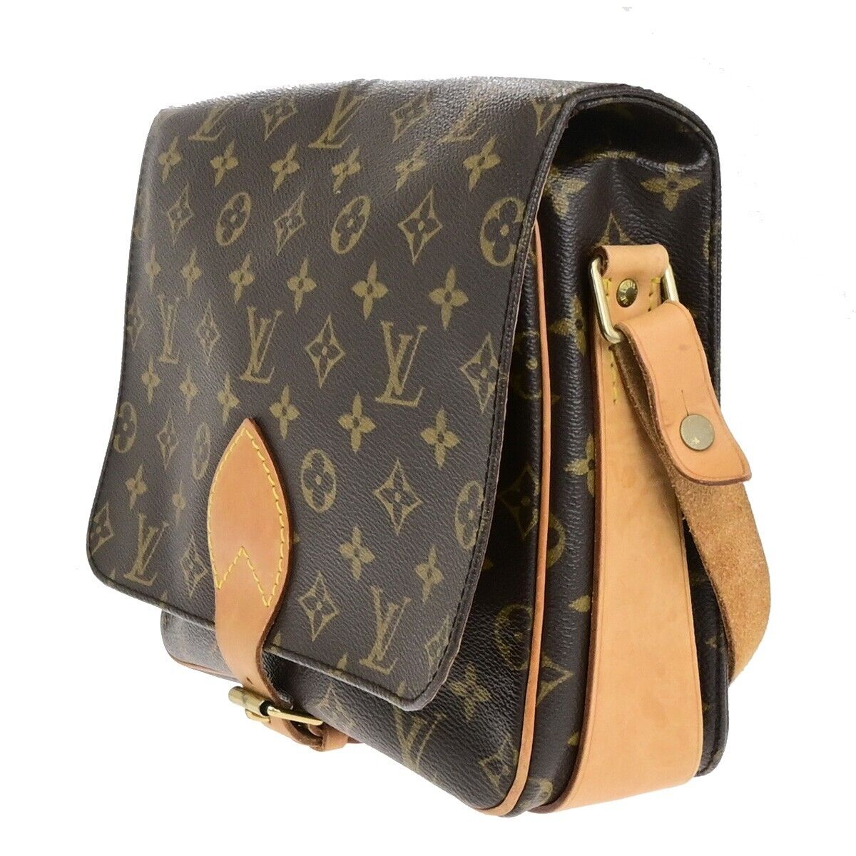 LOUIS VUITTON Cartouchiere GM Shoulder Bag Monogram Leather Brown M51252 96KA453