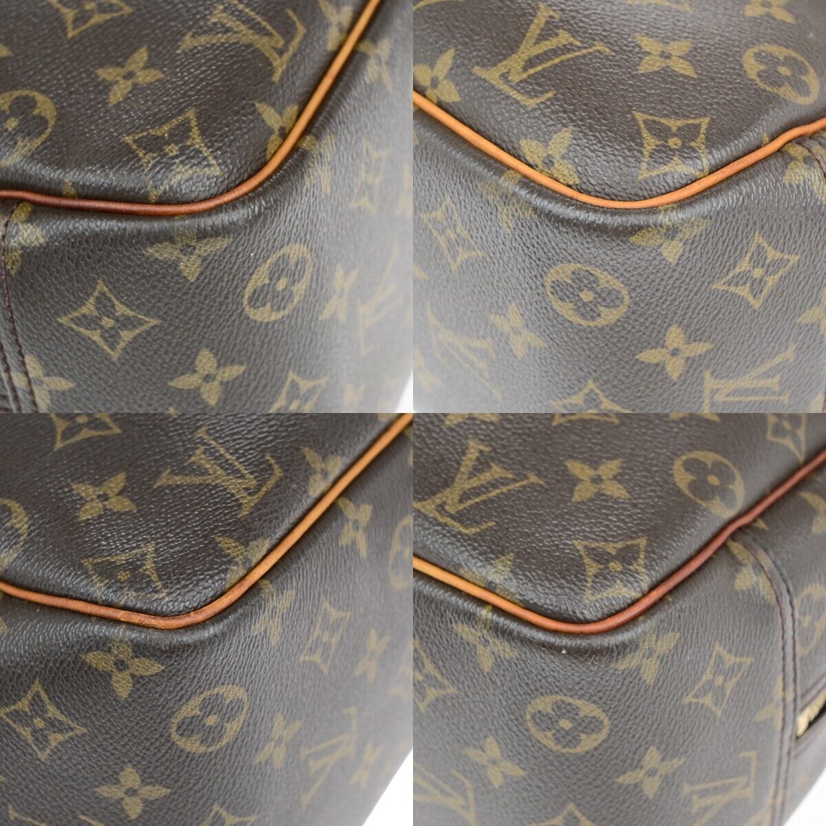 LOUIS VUITTON LV Logo Deauville Hand Bag Monogram Leather Brown M47270 61EC991