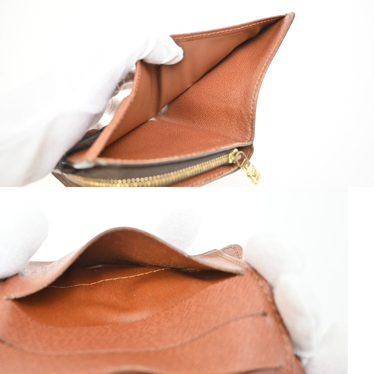 LOUIS VUITTON Compact Zip Bifold Wallet Monogram Leather Brown M61667 09FB576