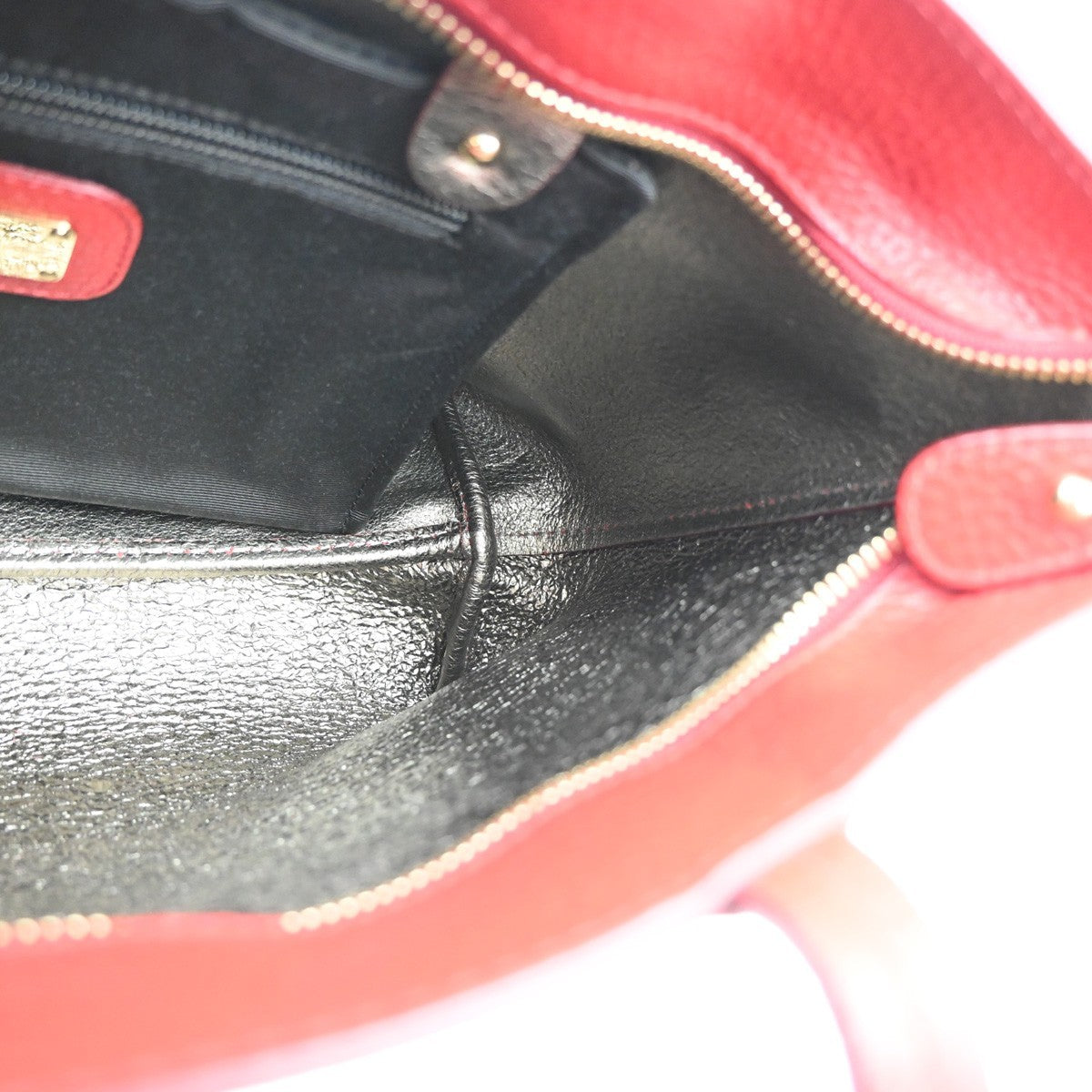 Salvatore Ferragamo Double Gancini Tote Hand bag Leather Red GHW Italy 67RL658
