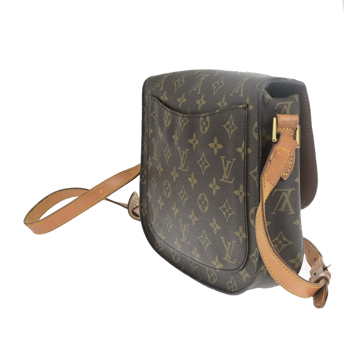LOUIS VUITTON Saint Cloud GM Shoulder Bag Monogram Leather Brown M51242 30YF362