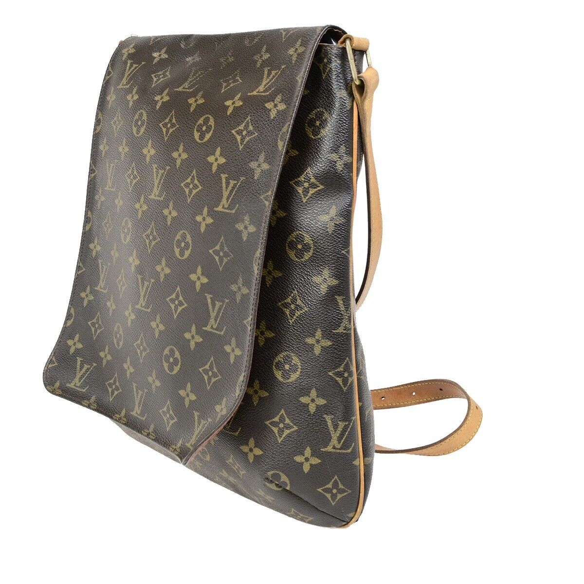 LOUIS VUITTON Musette Shoulder Bag Monogram Leather Brown Spain M51256 38EC338
