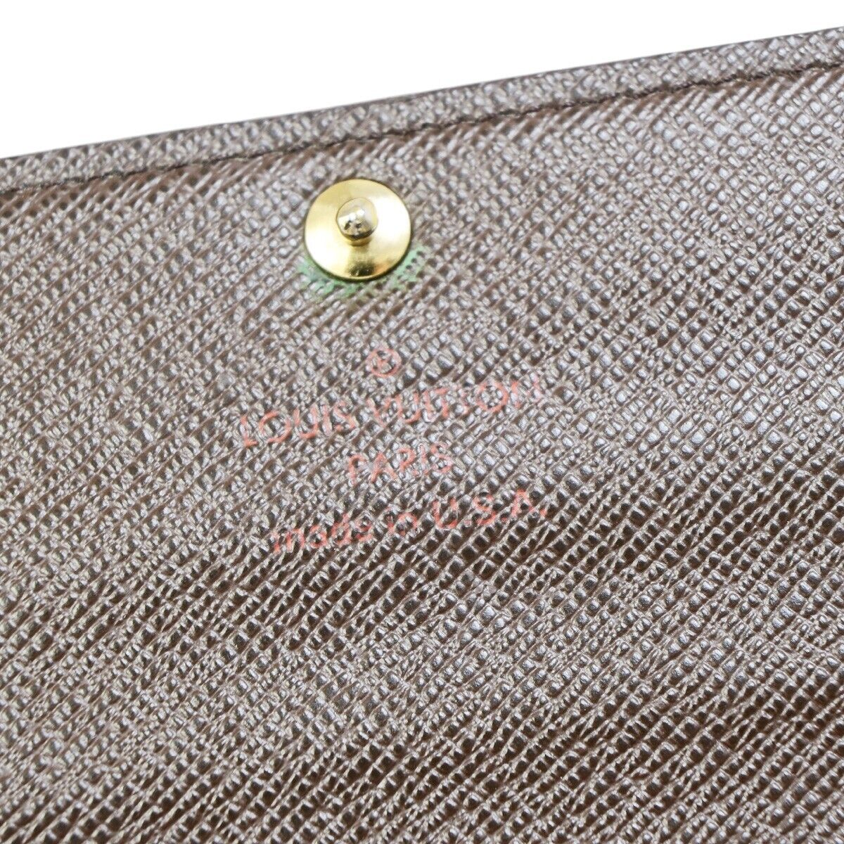 LOUIS VUITTON Credit Long Bifold Wallet Damier Leather Brown N61724 05EB294