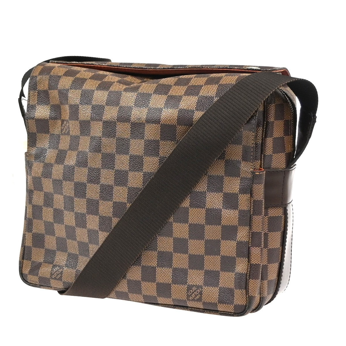 LOUIS VUITTON Naviglio Shoulder Bag Damier Ebene Leather Brown N45255 76YJ038