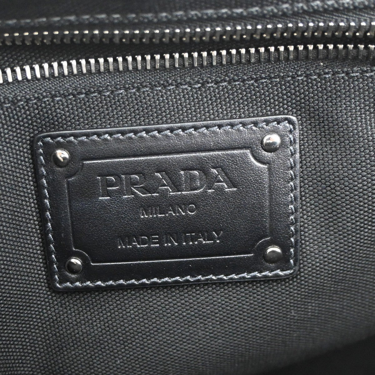 PRADA Milano Logo CANAPA 2Way Tote Hand Bag Canvas Wood Black Italy 50RL769