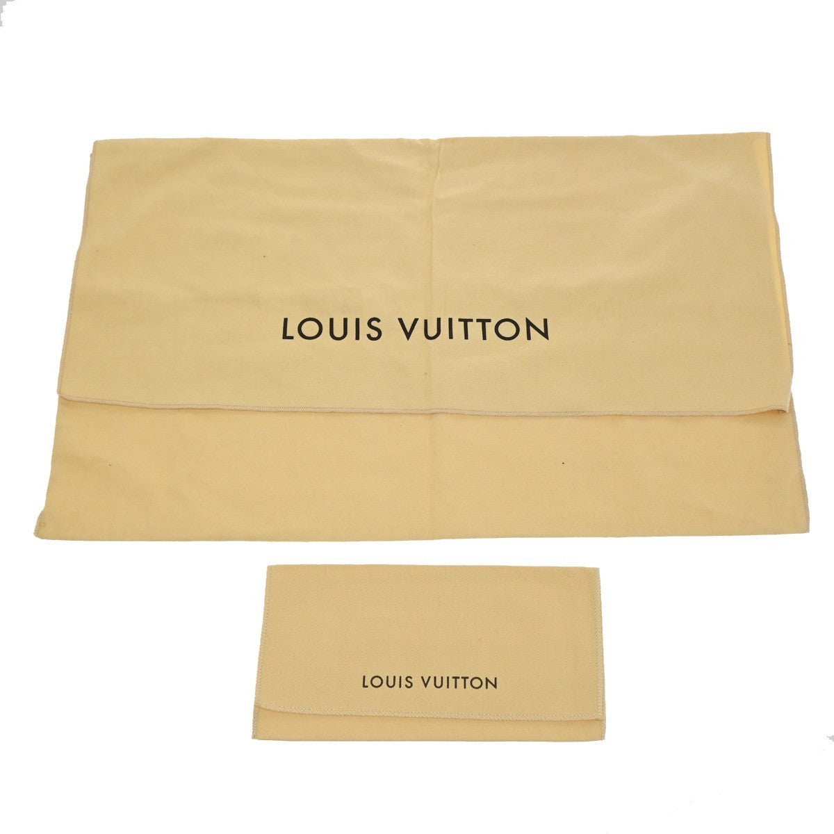 LOUIS VUITTON Logo 10 Set Dust Bag Drawstring Canvas Cotton Beige Brown 03KB838