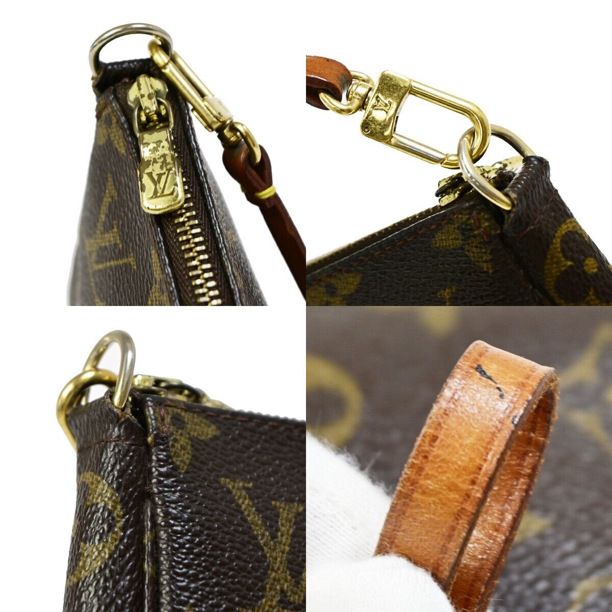 LOUIS VUITTON Pochette Accessoires Hand Bag Monogram Leather BN M51980 84EB026