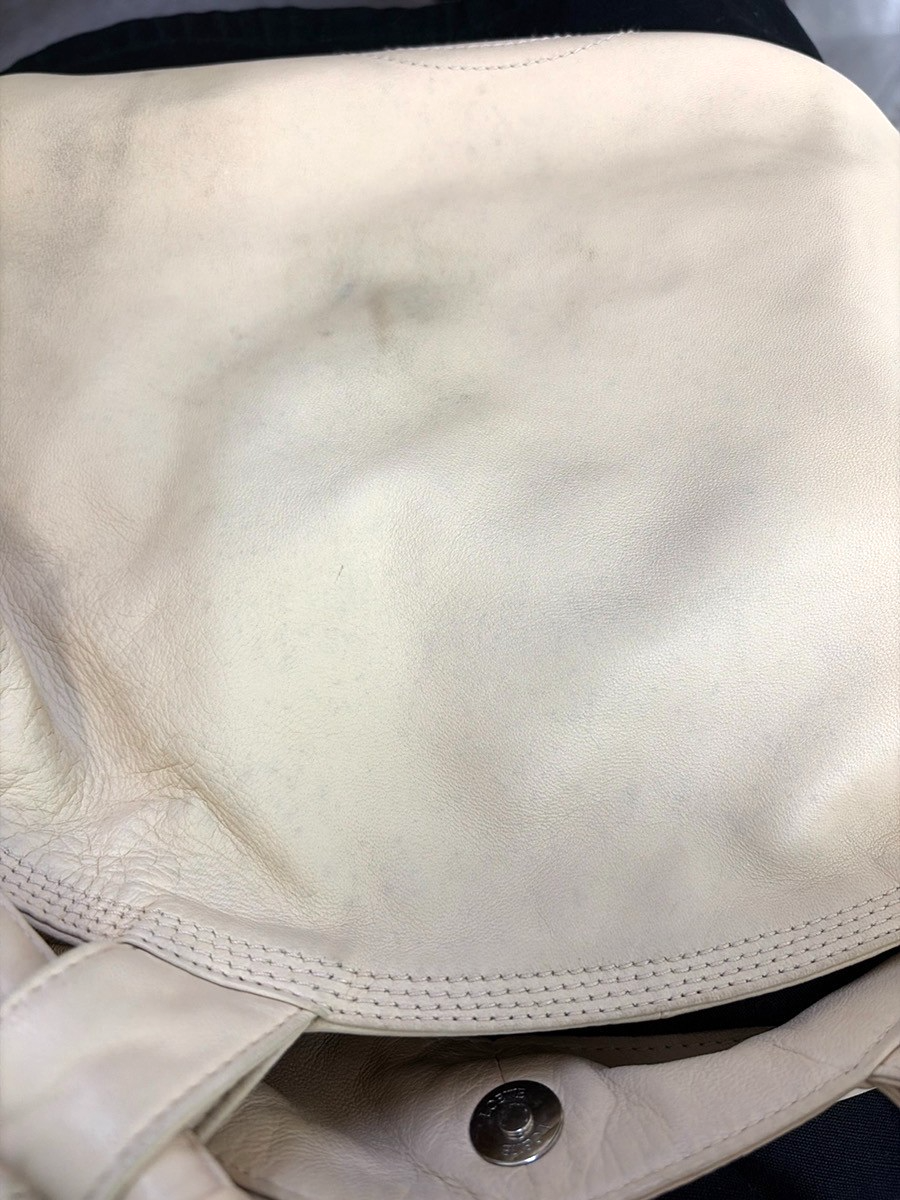 LOEWE Logo Anagram Nappa Aire Shoulder Hand Bag Leather Ivory SHW Spain 80YH882