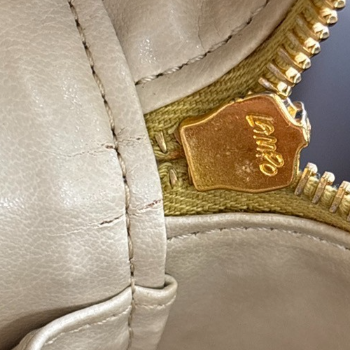 CHANEL Vanity Cosmetic Hand Bag Grained Calfskin Leather Yellow Vintage 664RQ061