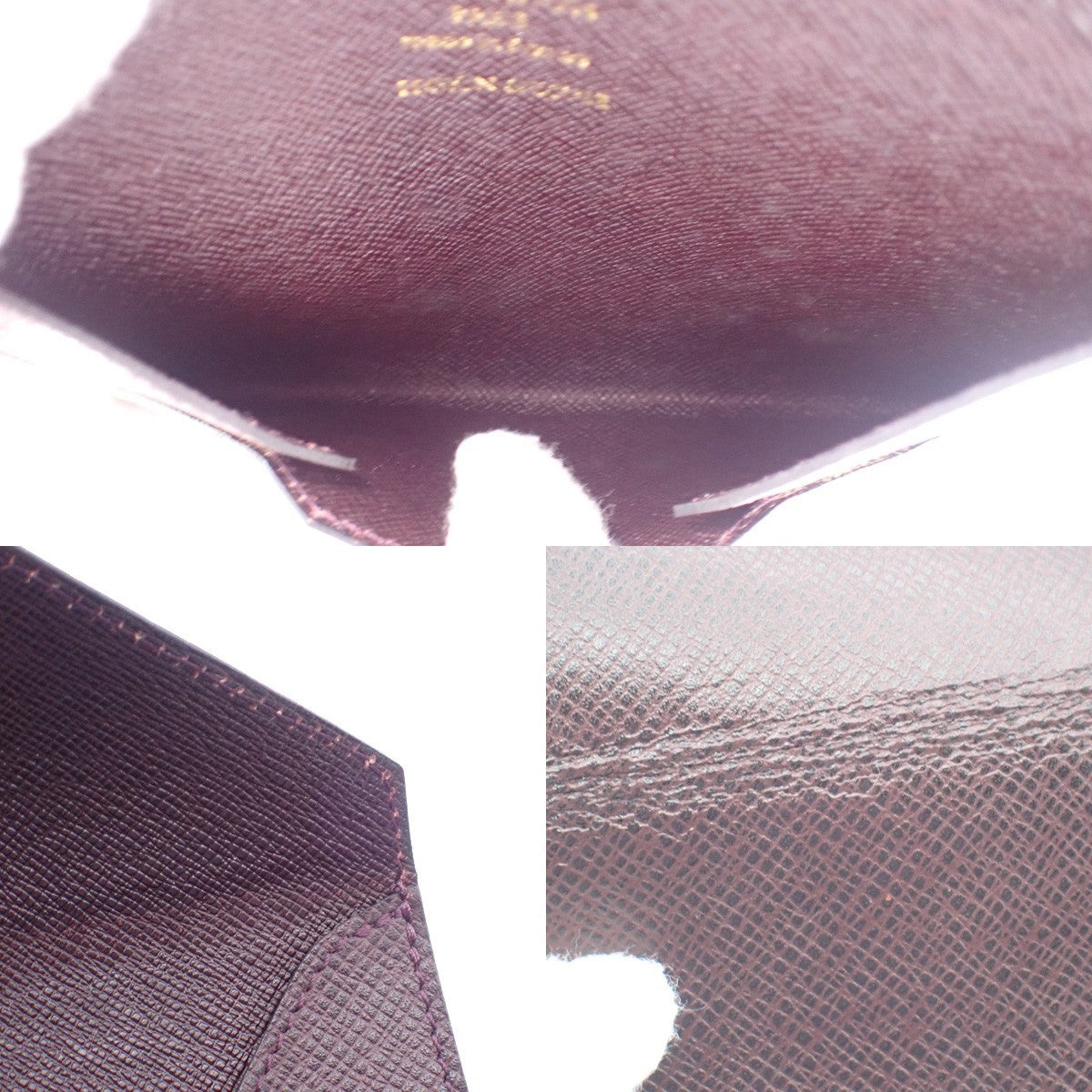 LOUIS VUITTON Special Edition Letter Multi Case Taiga Leather Burgundy 08KP508