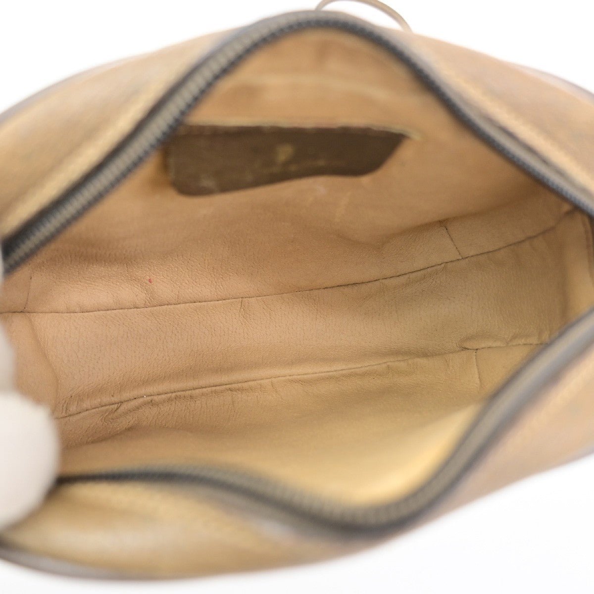 GUCCI Logo Sherry Web GG Pattern Mini Shoulder Bag PVC Leather Brown 68KD111