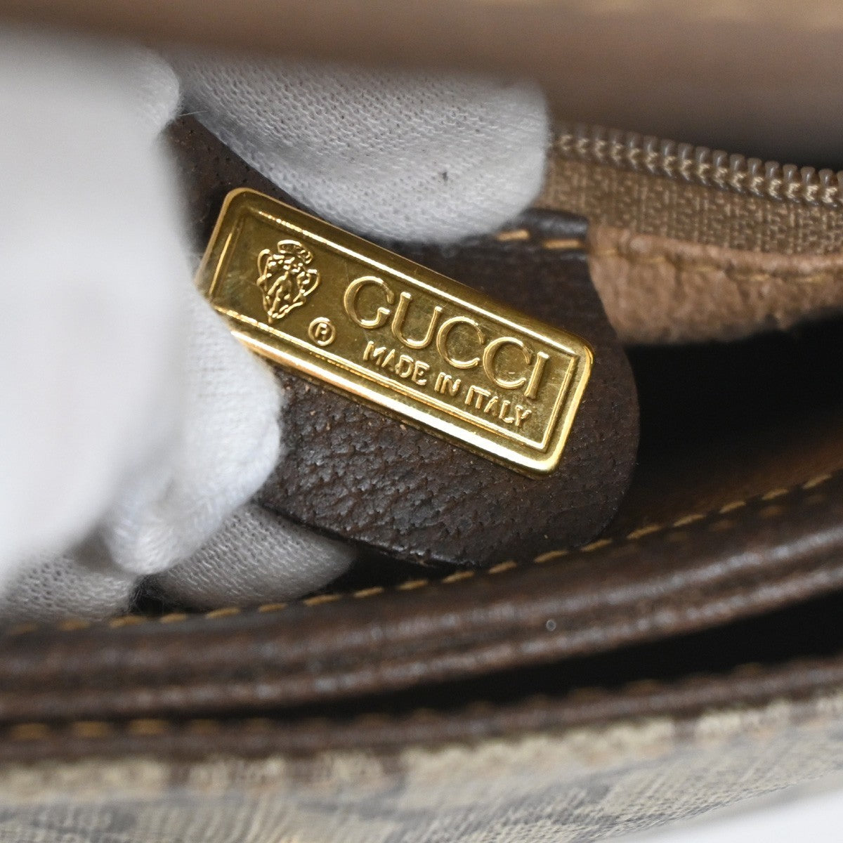GUCCI GG Pattern Shoulder Bag PVC Leather Brown Italy GHW 38TA614