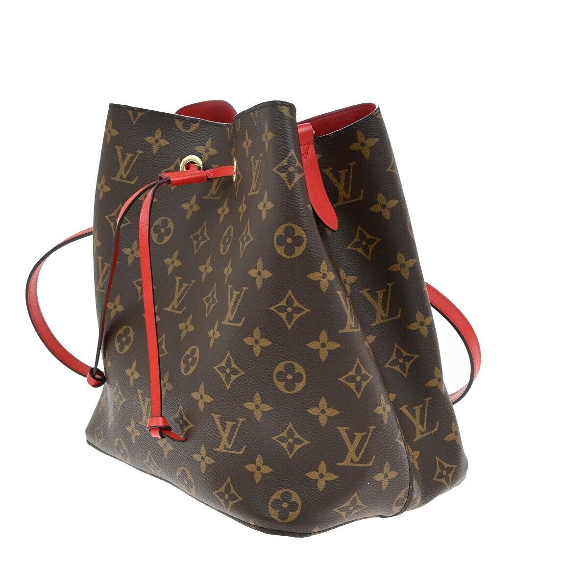 LOUIS VUITTON Neo Noe MM Drawstring Shoulder Bag Monogram Red M44021 669RF240