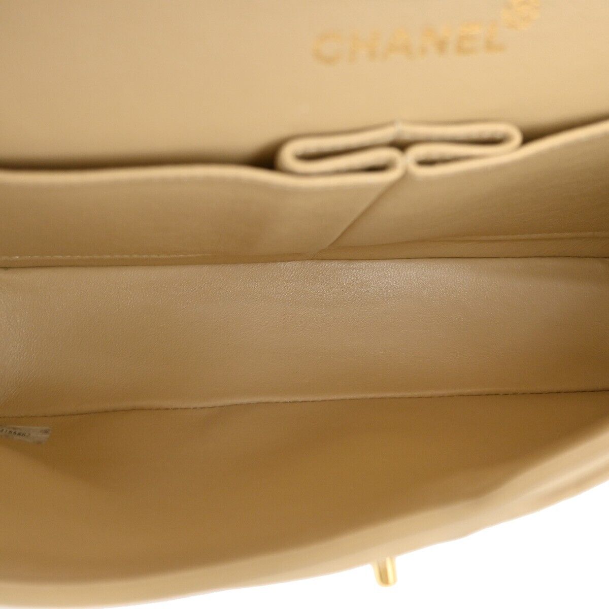 CHANEL CC Matelasse 23 Double Flap Chain Shoulder Bag Leather Beige GHW 708RJ451