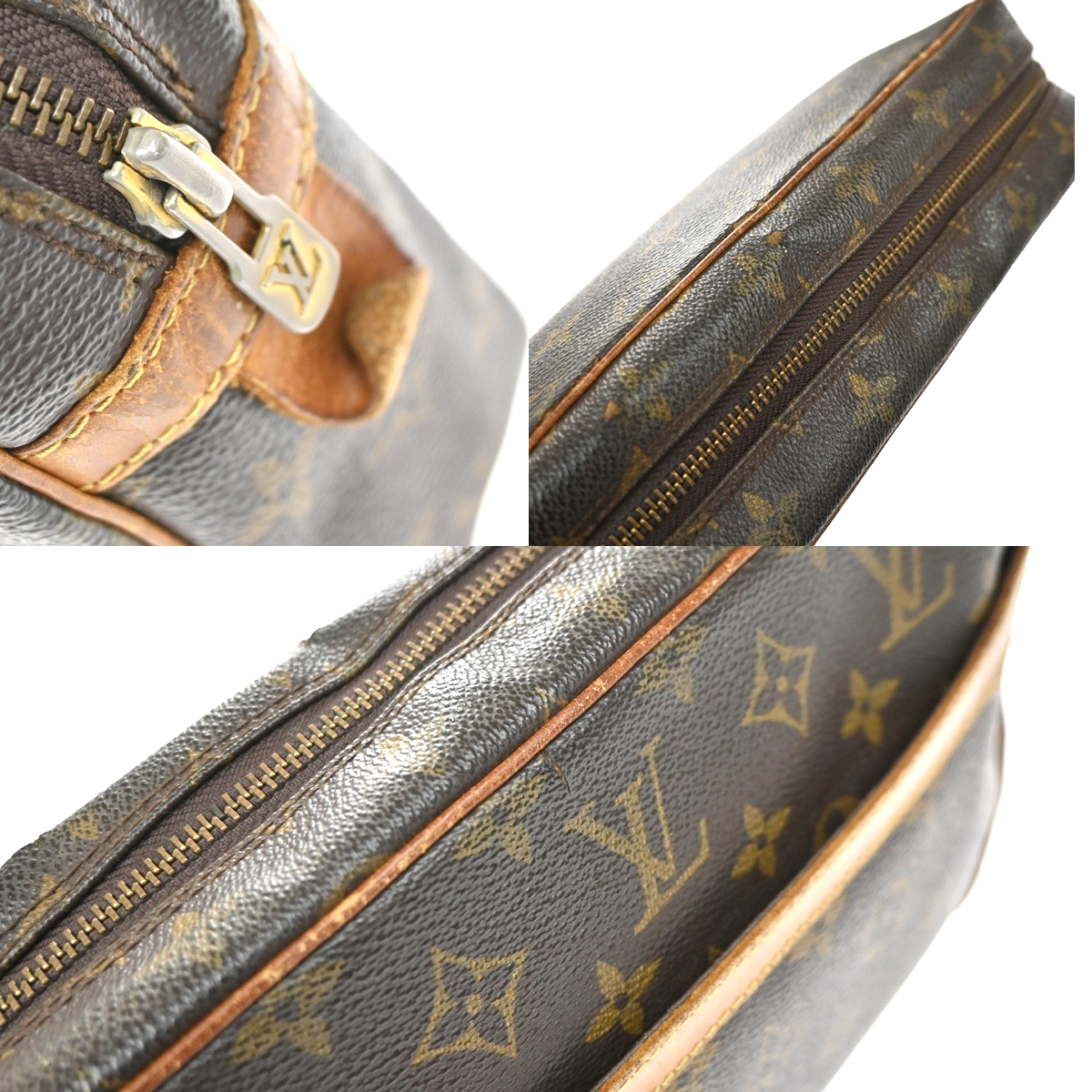 LOUIS VUITTON Compiegne 28 Clutch Hand Bag Monogram Leather Brown M51845 60KD201