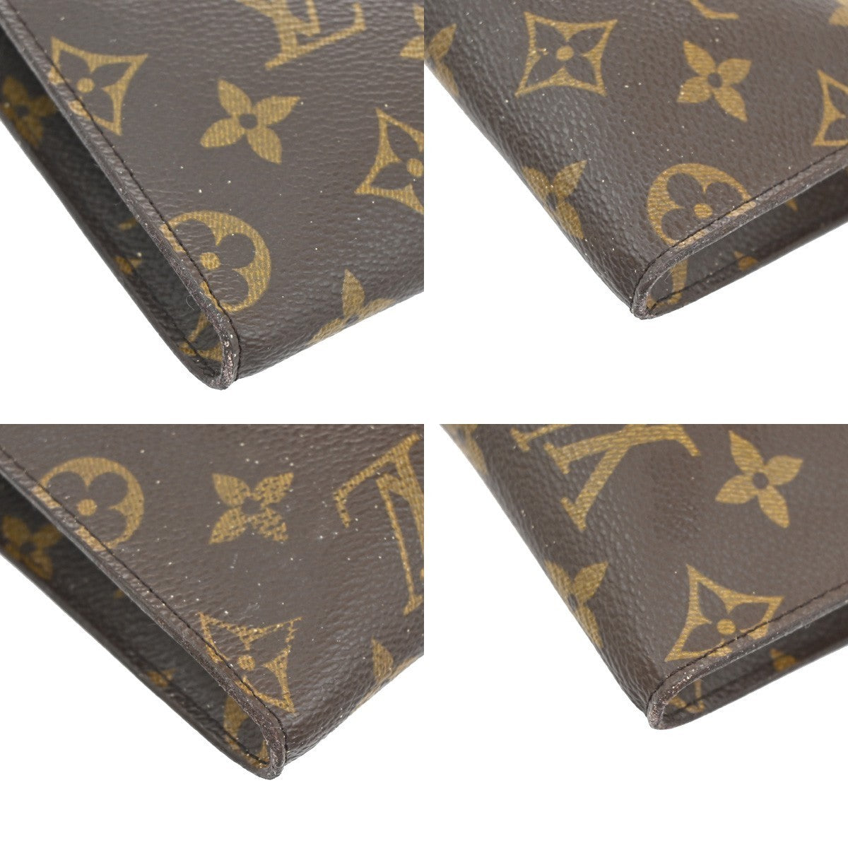LOUIS VUITTON Logo BUCKET PM Pouch Bag Monogram Leather Brown France 04KB551