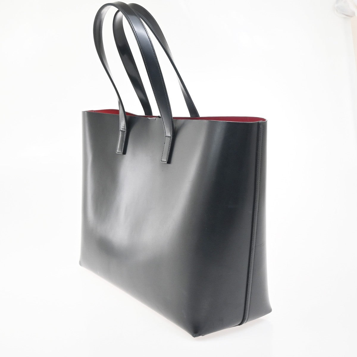 SAINT LAURENT  Shoulder Hand Tote Bag Pouch Leather Black GHW Italy 95RL924