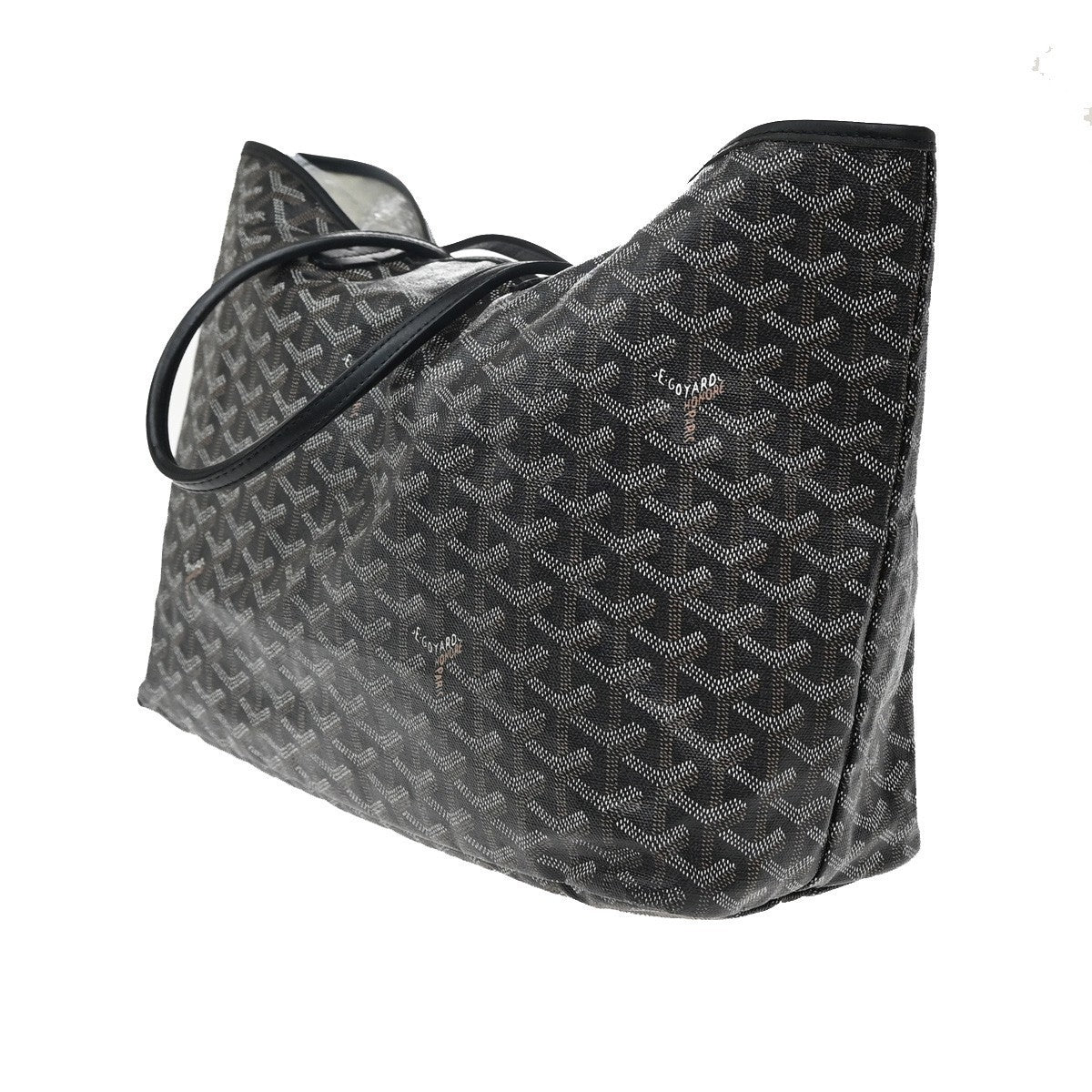 GOYARD Saint Louis PM Shoulder Tote Bag Coating Canvas Leather Black 628RF892