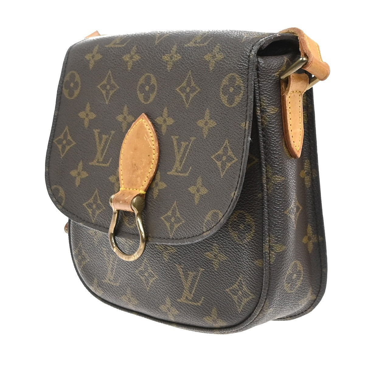 LOUIS VUITTON Saint Cloud MM Shoulder Bag Monogram Leather Brown M51243 31MA461