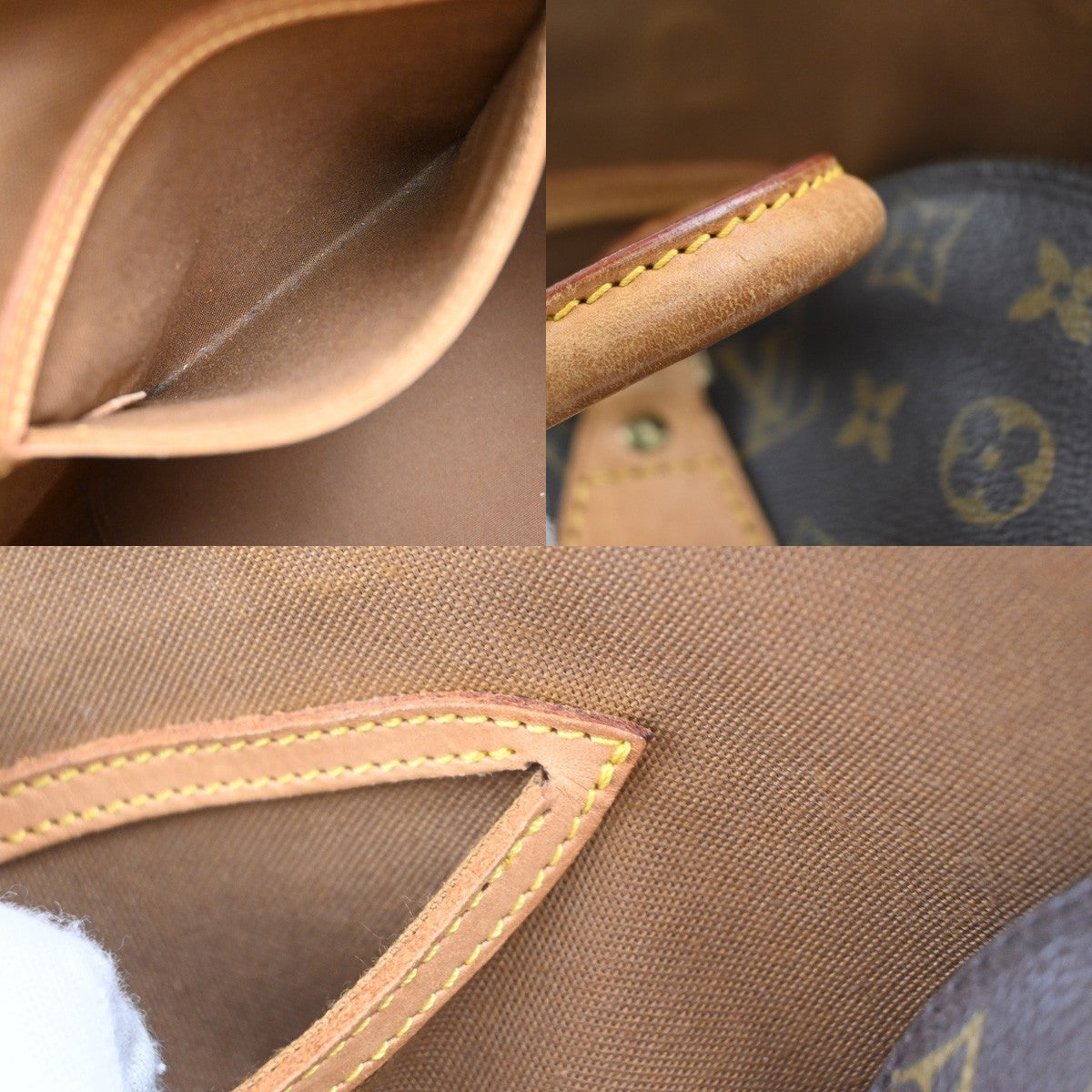 LOUIS VUITTON LV Logo Alma Hand Bag Monogram Leather Brown France M51130 82EG341