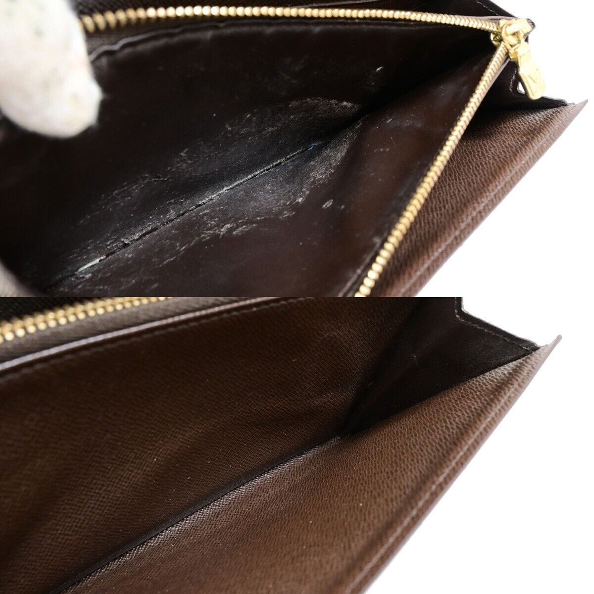 LOUIS VUITTON Credit Long Bifold Wallet Damier Leather Brown N61724 05EB294