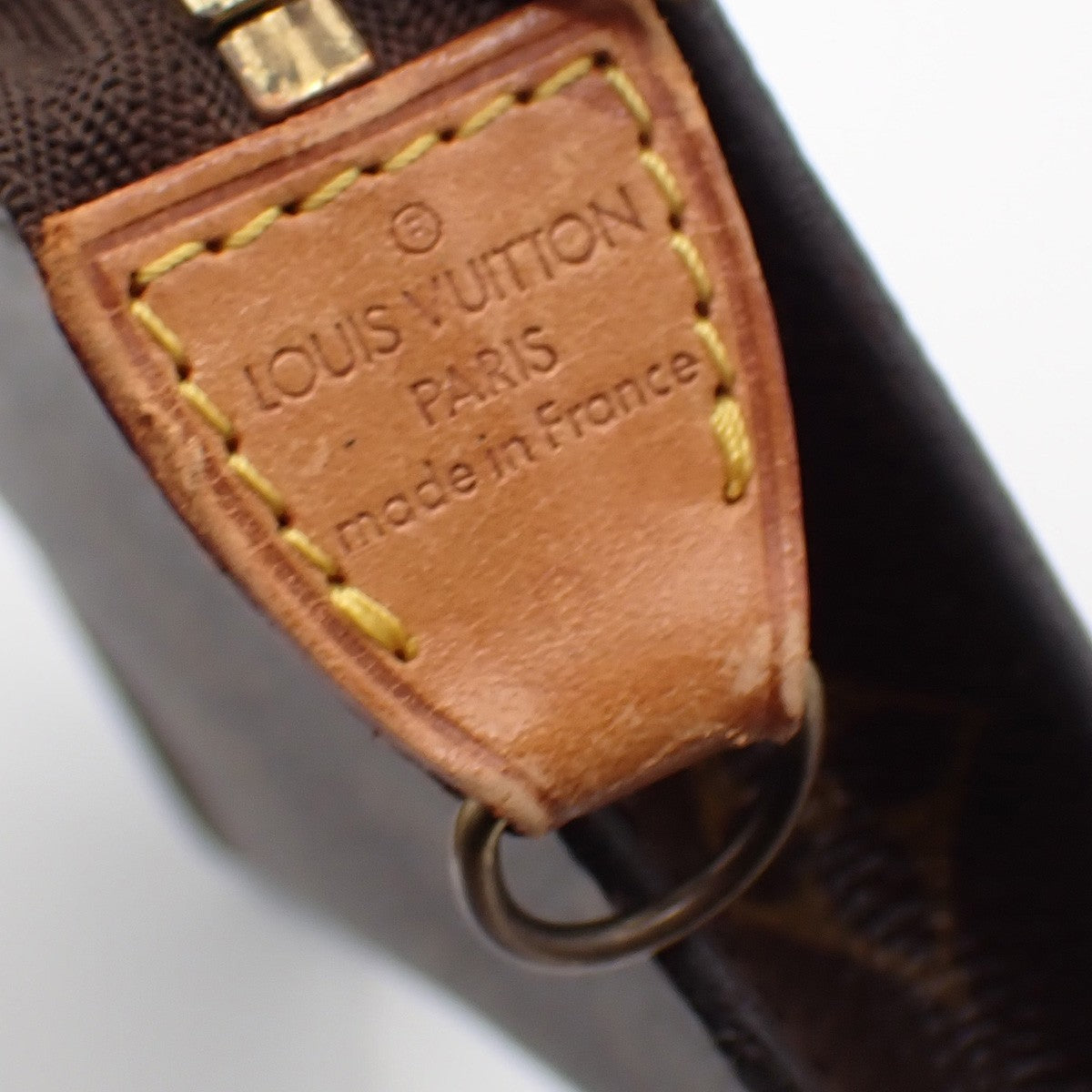 LOUIS VUITTON Logo BUCKET GM Pouch Bag Monogram Leather Brown France 02AA132