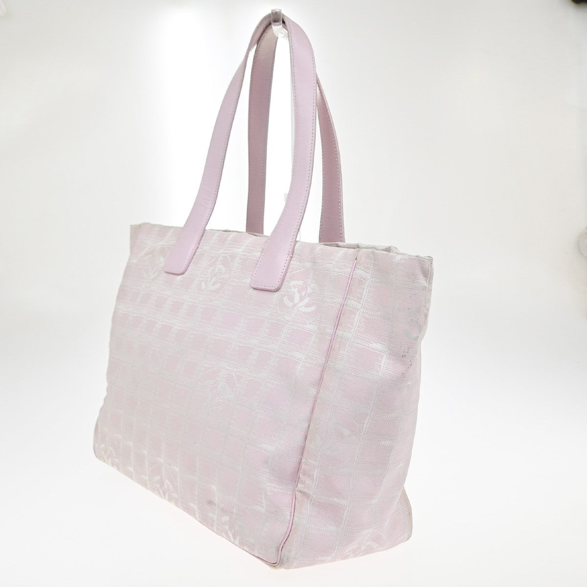 CHANEL CC Logo New Travel Line Shoulder Bag Nylon Leather Pink Italy 30EG405