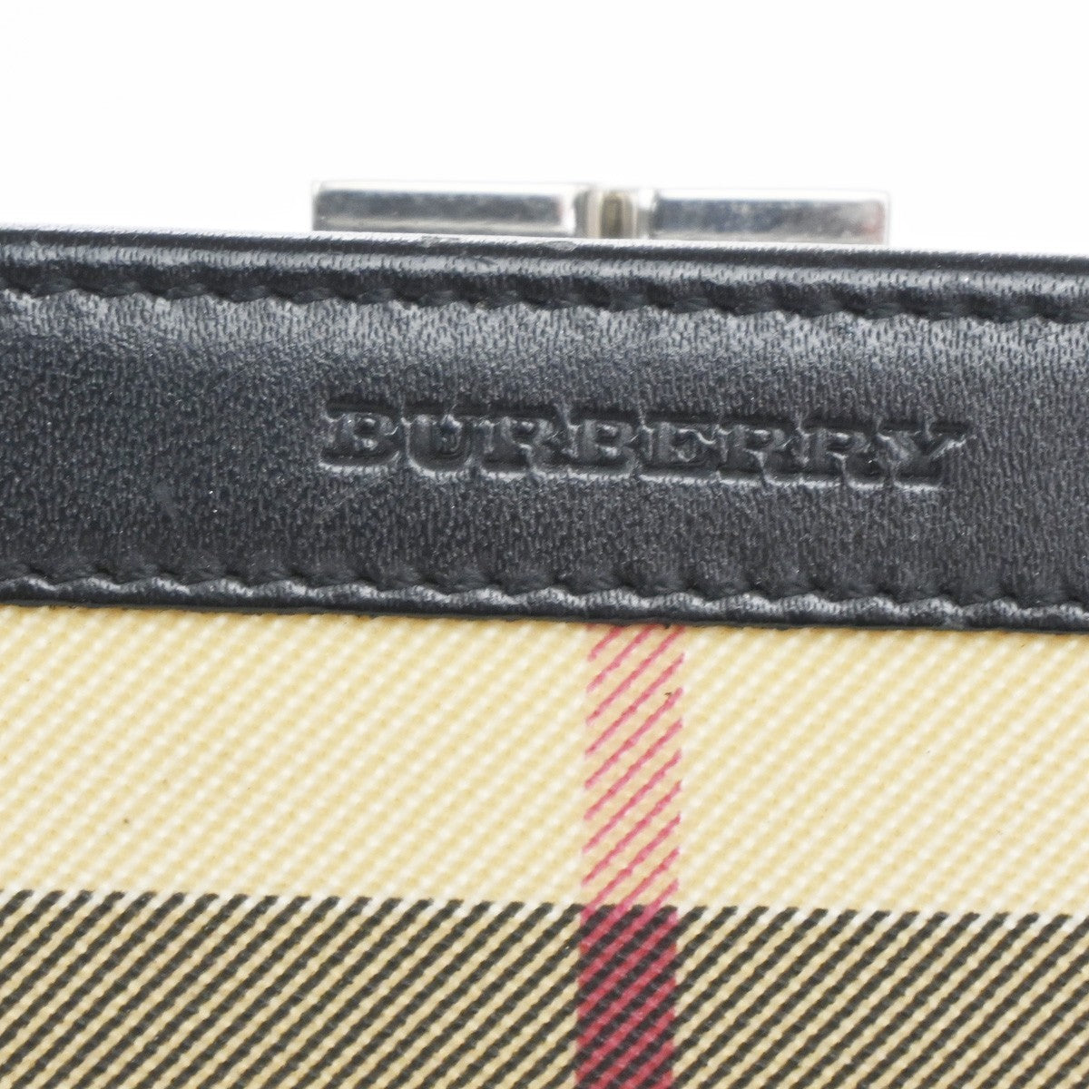 BURBERRY Logo Nova Check Bifold Wallet PVC Leather BE BK SHW Italy 07KC597