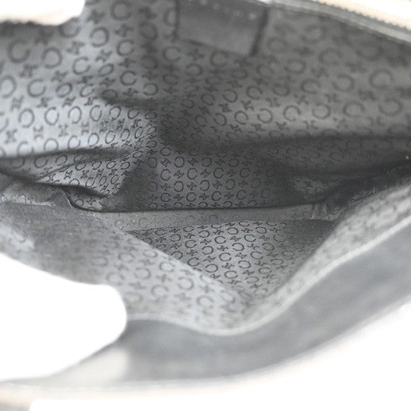 CELINE C Macadam Shoulder Hand Tote Bag Canvas Leather Black SHW Italy 34KC678