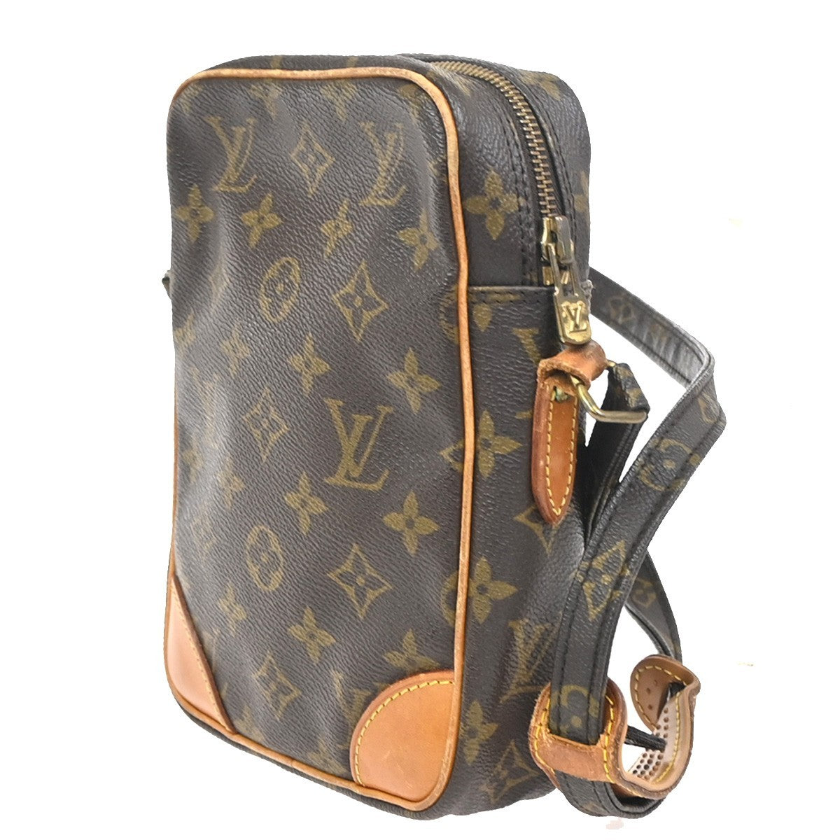 LOUIS VUITTON Danube Shoulder Bag Monogram Leather Brown France M45266 65ZA338