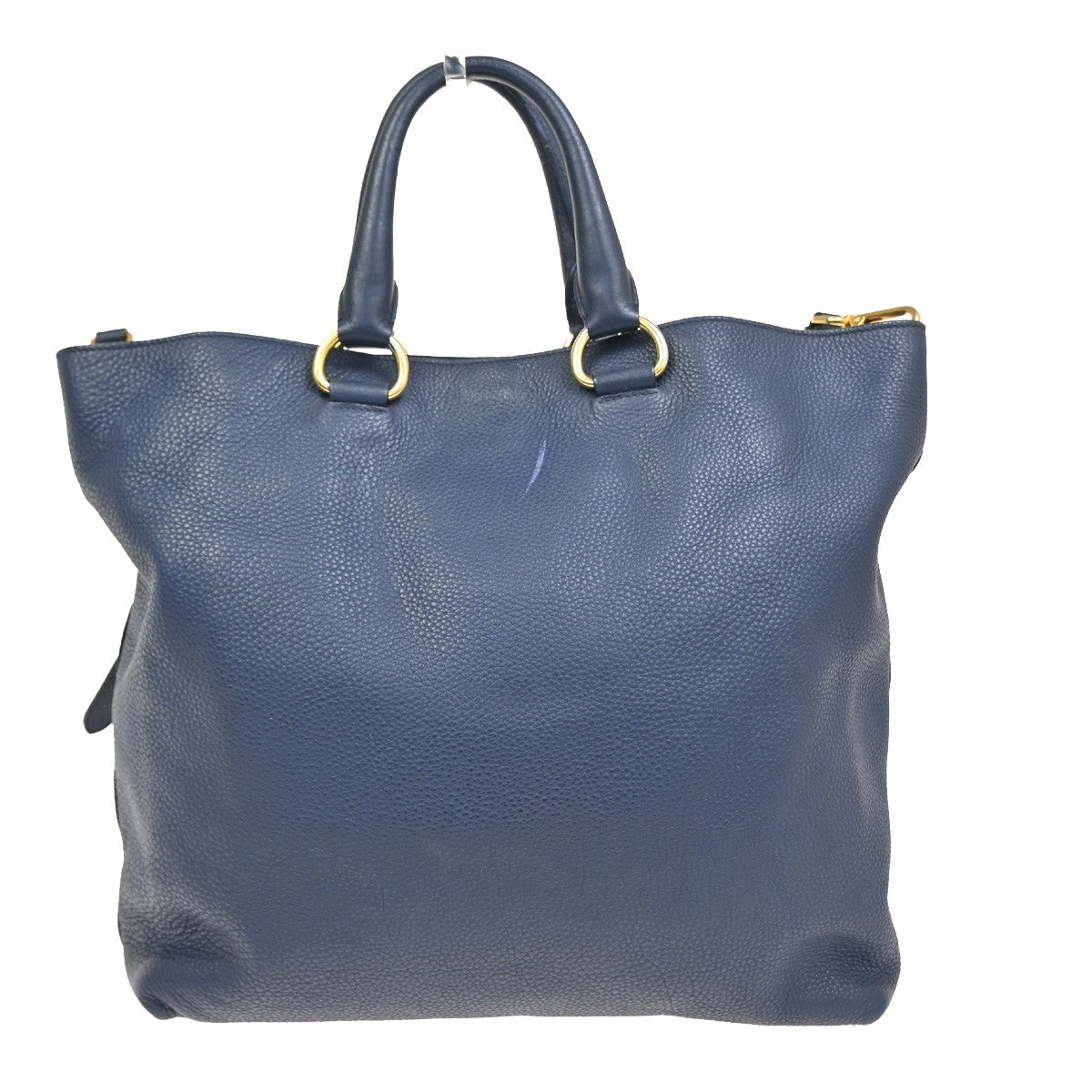 PRADA Vitello Daino 2Way Tote Hand Bag Leather Bluette Navy Blue GHW 77CA831
