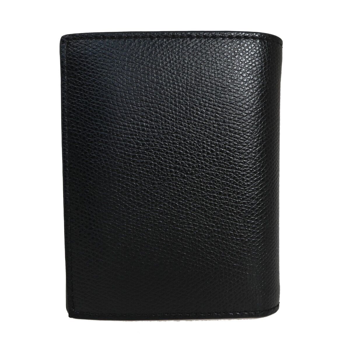 FENDI F Logo Bifold Wallet Purse Embossing Leather Black Gold Italy 32EA222
