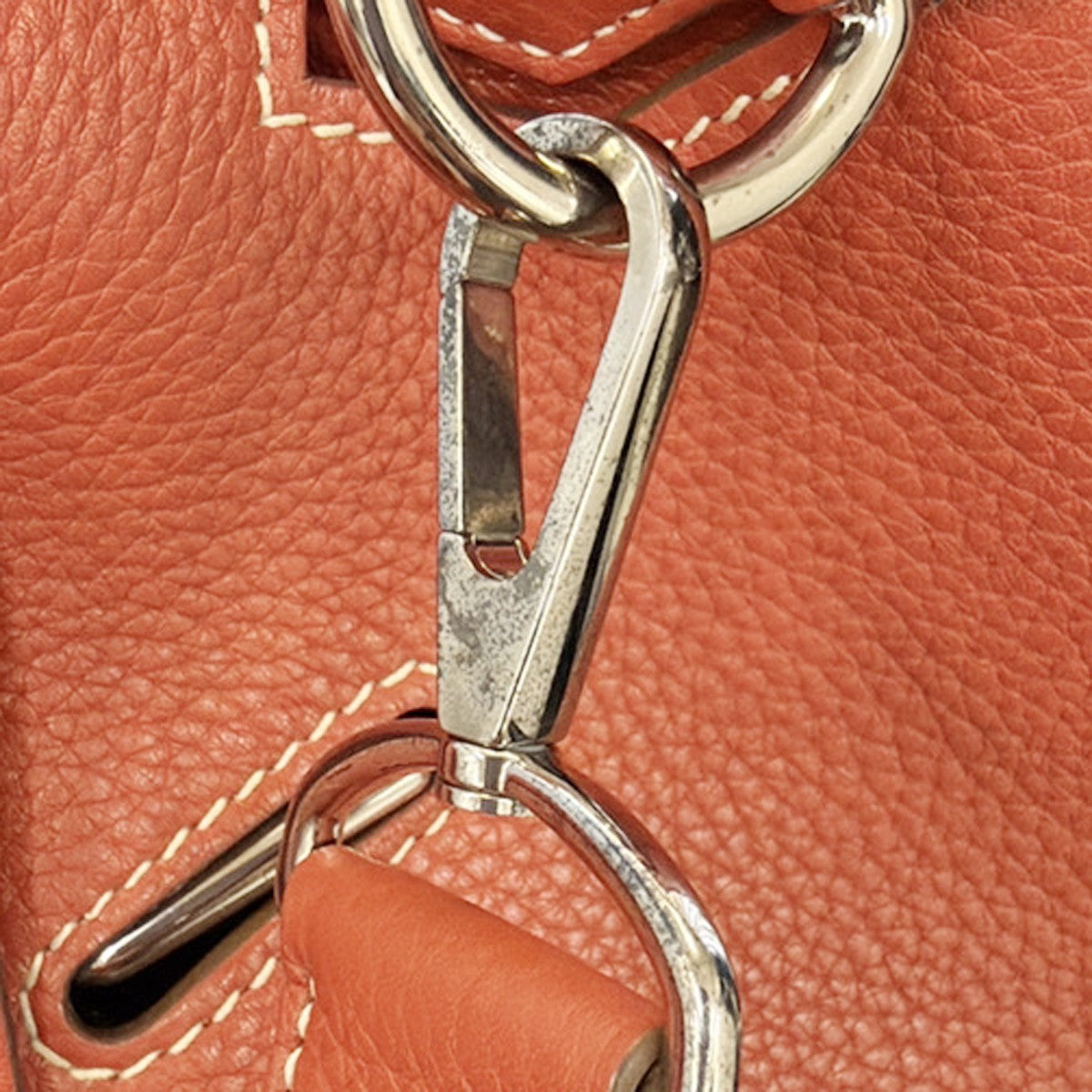 HERMES Logo Jypsiere 34 Shoulder Bag Taurillon Clemence Orange SHW 898RL463