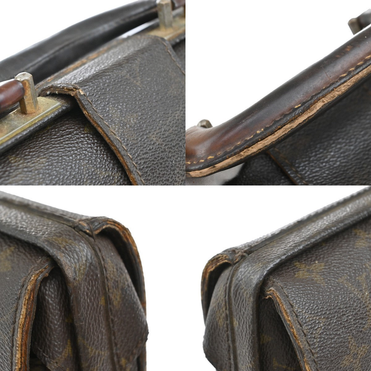 LOUIS VUITTON Serviette Fermoir Business Hand Bag Monogram Brown M53305 02KB490