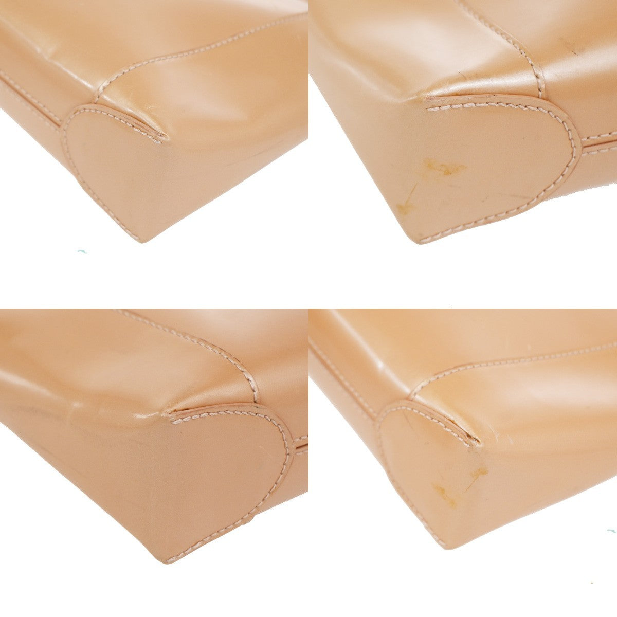 CHRISTIAN DIOR  Crossbody Shoulder Bag Patent Leather Beige SHW Italy 05CA914
