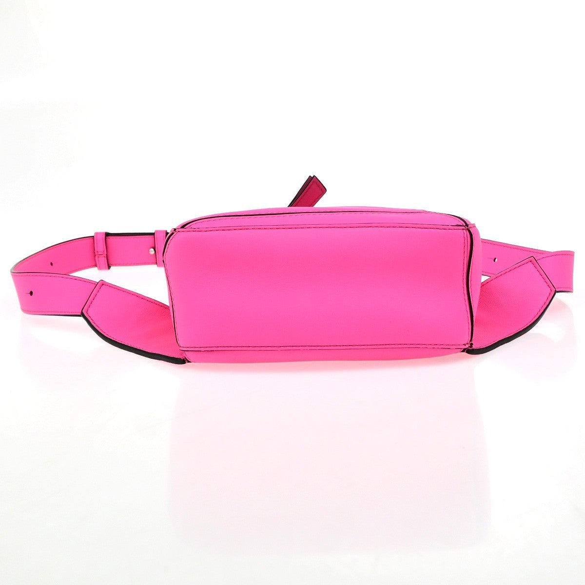 LOEWE Logo Puzzle Mini Body Shoulder Bag Leather Neon Pink SHW Spain 684RQ079