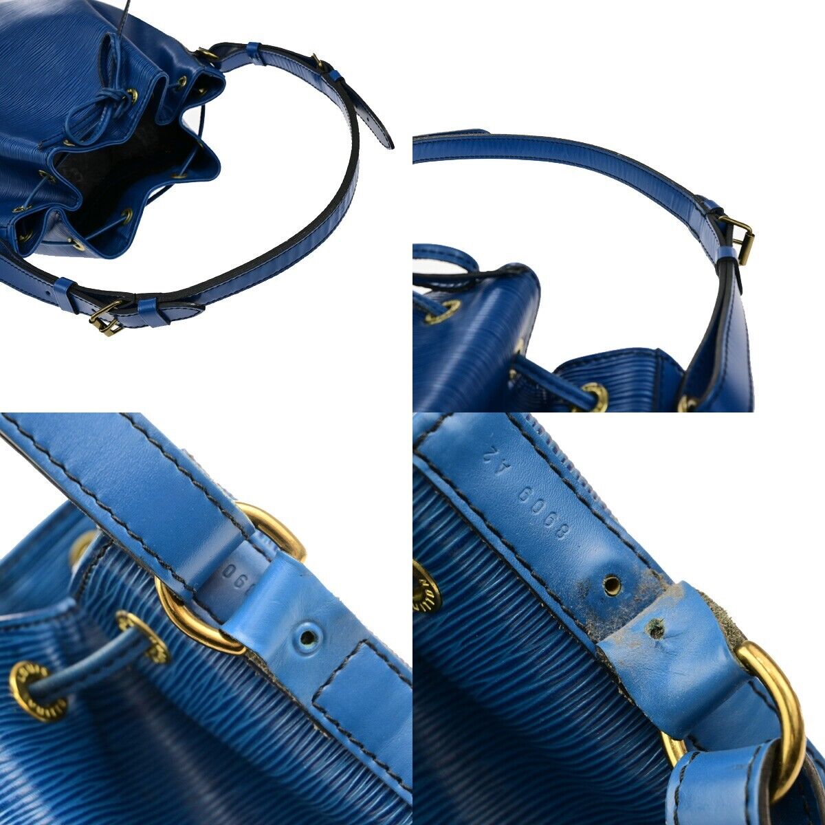 LOUIS VUITTON Noe GM Drawstring Shoulder Bag Epi Leather Blue M44005 65ED948
