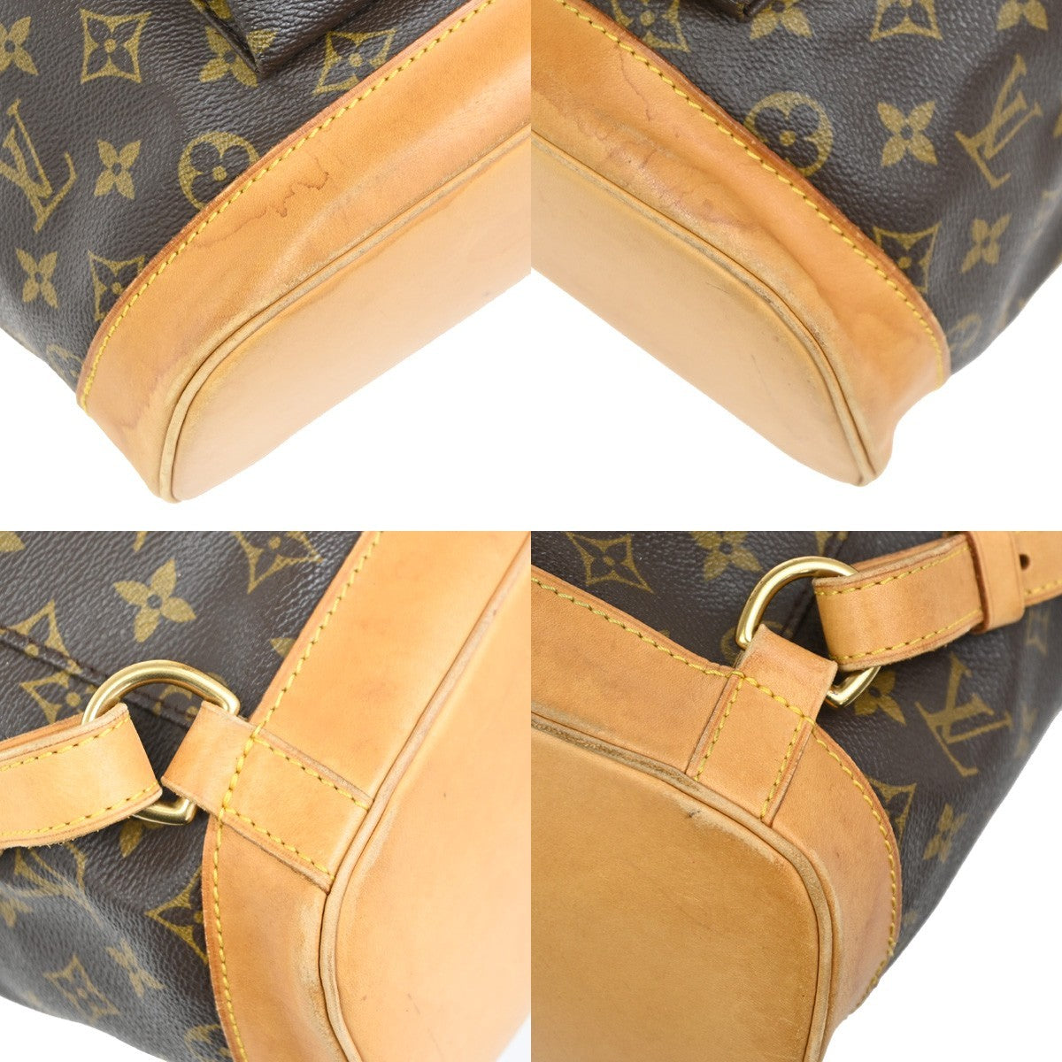 LOUIS VUITTON Montsouris GM Backpack Bag Monogram Leather Brown M51135 99PA036