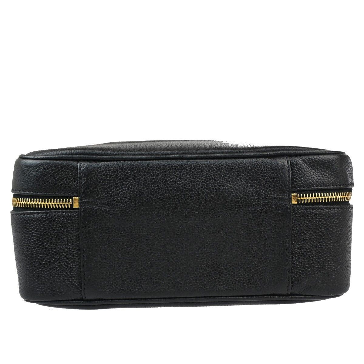 CHANEL CC Logo Vanity Cosmetic 2Way Hand Bag Caviar Leather Black GHW 304RJ716